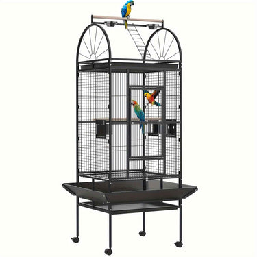 176cm Large Advwin Bird Cage Parrot Aviary with Stand-alone Perch, Wheels and Brake